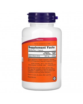 NOW Foods, Ниацин, 500 мг, 100 капсул